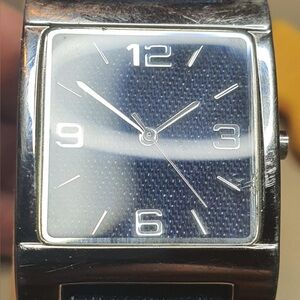 🦋10/$20🦋 Gossip Silver/Blue Denim Leather Women's Tank Watch